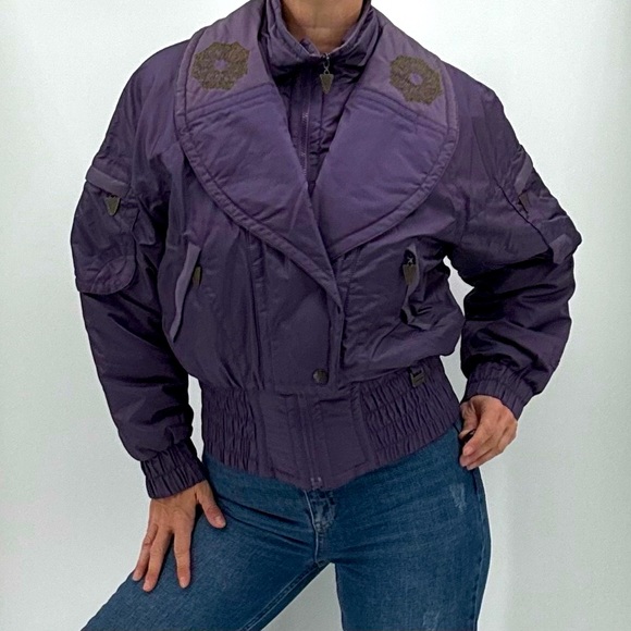 Vintage Jackets & Blazers - Vintage 80’s Insulated Apres Ski Made In Hong Kong Winter Snow Bomber Jacket